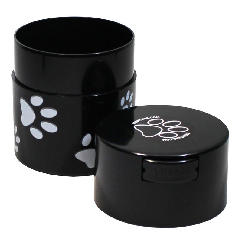TIGHTPAC Pawvac 3 Ounce Vacuum Sealed Pet Food Storage Container; Black and White Paws - Image 2